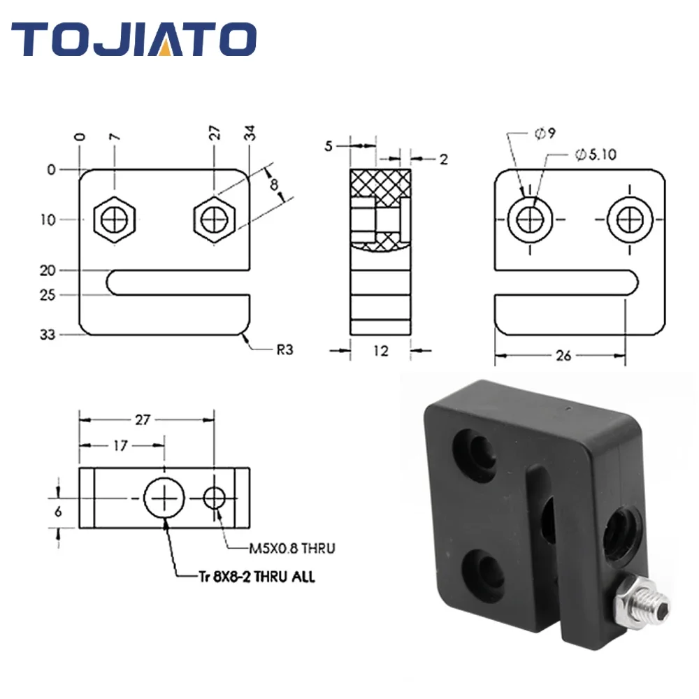 1-6 piezas de bloque de tuerca - Lead Screw 8Mm reseña y precio