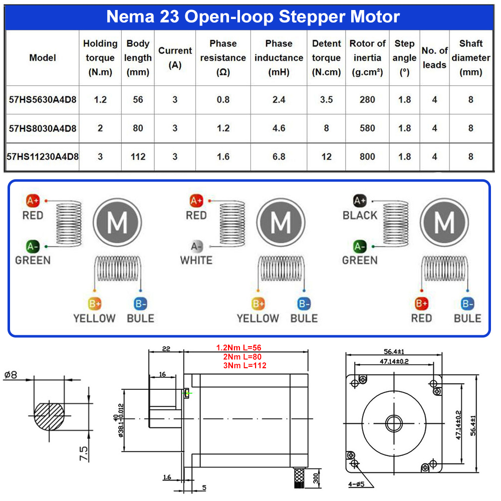 Motor paso a paso Nema23 de bu - Nema23 Stepper reseña y precio