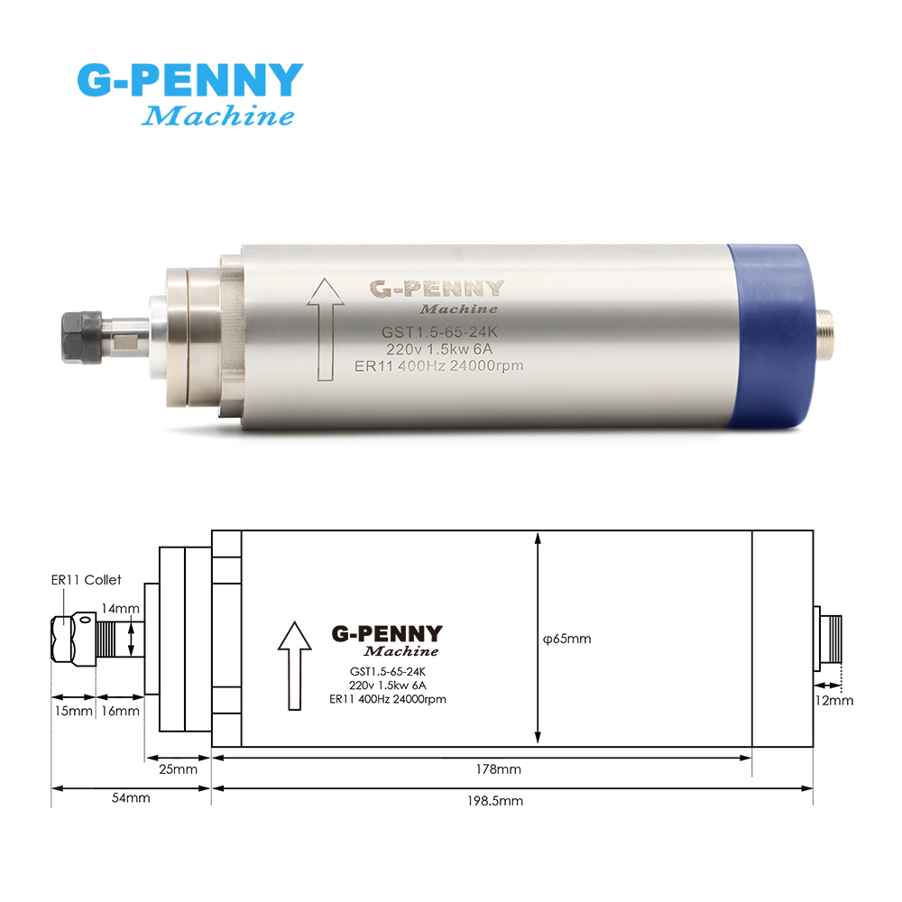 Máquina G-PENNY de 1.5kw ER11  - Water Cooled Spindle reseña y precio
